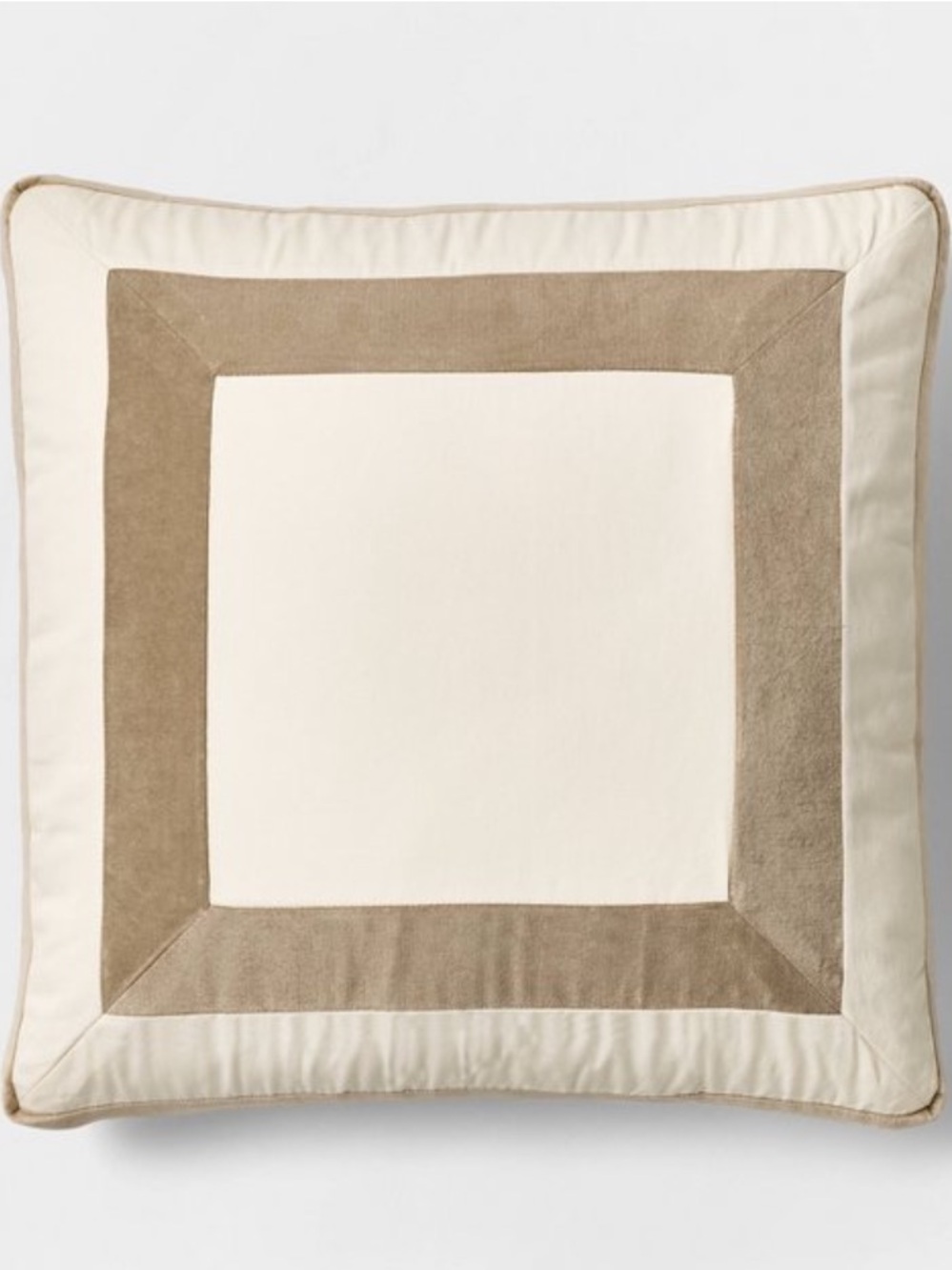 STUDIO MCGEE NWT 22" Velvet Border Pillow -Taupe